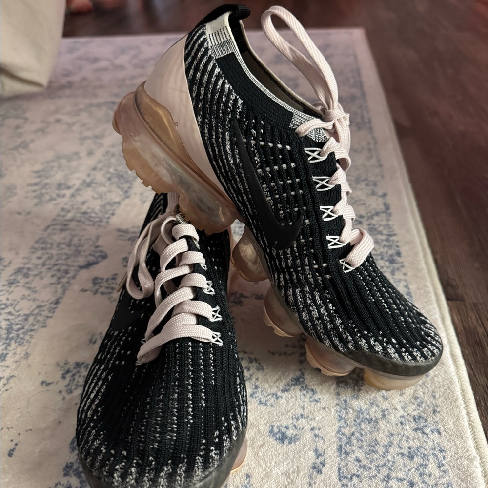 Nike Women's Black and White VaporMax Sneakers
